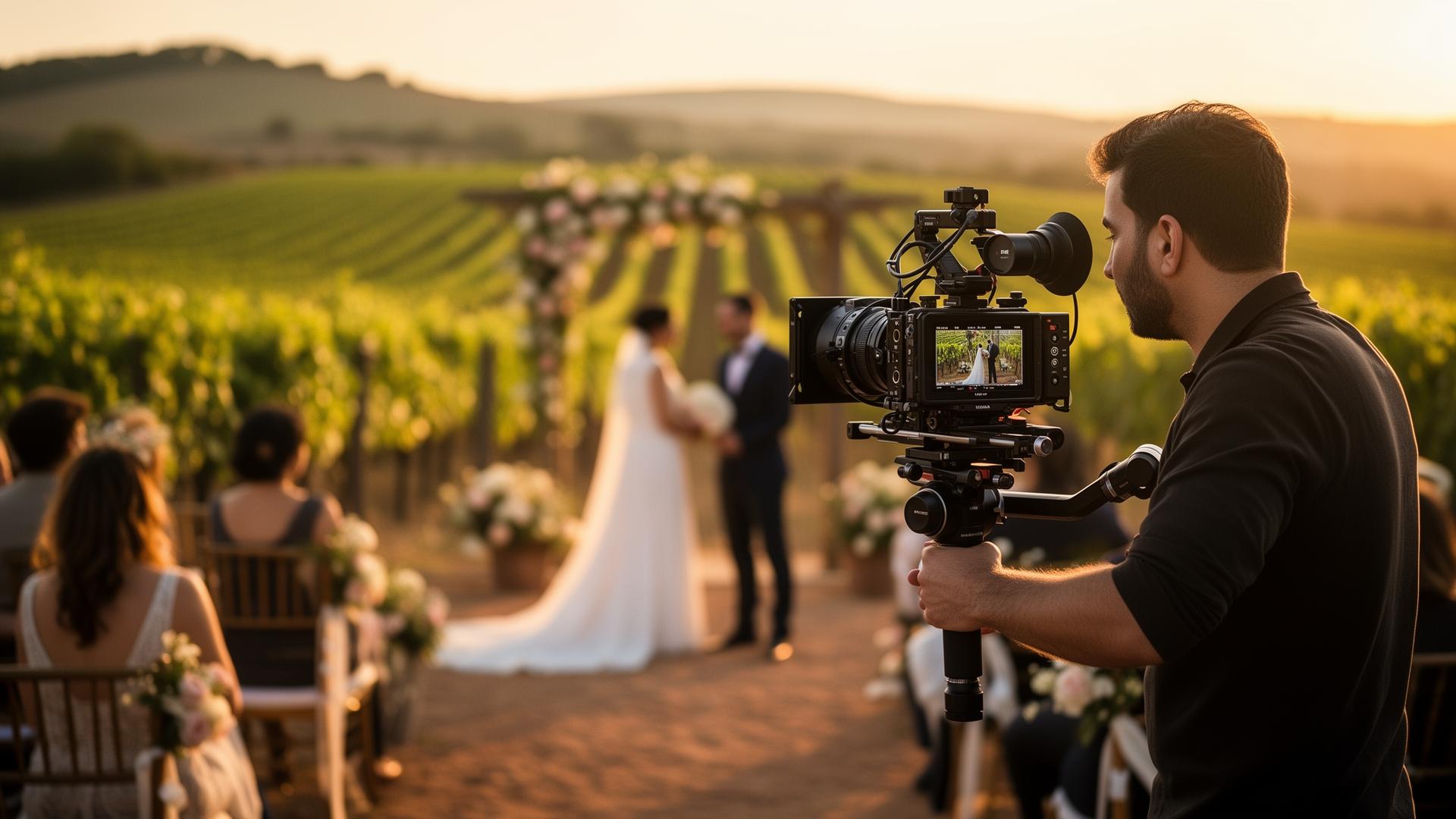 vídeo cinematográfico de bodas en viñedos La Rioja con cámara profesional